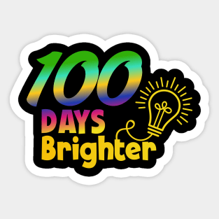 Happy 100th Day of School Shirt for Teacher or Child 100 Days Brighter Sticker